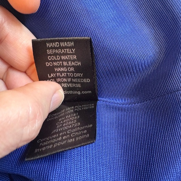 BeBop Royal Blue Smocked Knee Length Sleeveless Sundress w Pockets size Medium - Picture 9 of 11